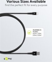 Goobay 74528 USB-C apa - USB-A apa 2.0 Adat és töltőkábel 3m - Fekete