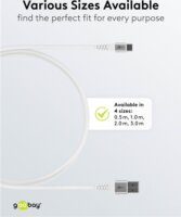 Goobay 74532 USB-C apa - USB-A apa 2.0 Adat és töltőkábel 3m - Fehér