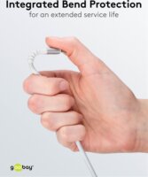 Goobay 74532 USB-C apa - USB-A apa 2.0 Adat és töltőkábel 3m - Fehér