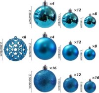 Iris Karácsonyi Műanyag gömb dísz készlet 100 darabos Vegyes méret - Türkiz