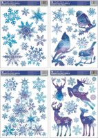 Plus Line Karácsonyi mintás Dekorációs ablakmatrica 37x29cm - Többféle / Kék