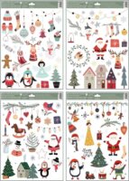 Plus Line Pingvin és télapó mintás Karácsonyi Dekorációs ablakmatrica 30x42cm - Többféle