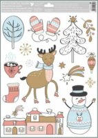 Plus Line Téli és karácsonyi mintás Dekoráció ablakmatrica 42x30cm - Többféle