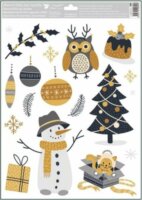 Plus Line Téli és karácsonyi mintás Dekoráció ablakmatrica 42x30cm - Többféle