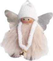 Textil angyalka karácsonyi dekoráció akasztóval 11 cm - Többféle