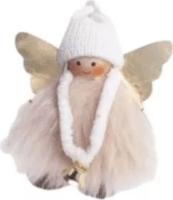Textil angyalka karácsonyi dekoráció akasztóval 11 cm - Többféle