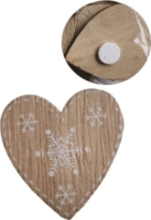 Öntapadós fa szívecske karácsonyi dekoráció hópehellyel 12 db-os 4 x 4 cm