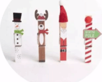 Karácsonyi Fa csipesz karácsonyi dekoráció 8 darabos készlet 7,5 cm