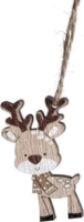 Rudi a rénszarvas karácsonyi dísz akasztóval fából 4 x 6 cm