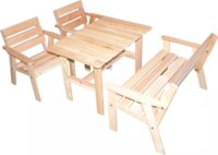 Gyerek Kerti bútor garnitúra impregnálás nélküli fenyőfából - Natúr