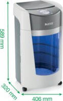 Leitz IQ OptiMax Office P5 iratmegsemmisítő 10 lap 35L - Fehér/Szürke