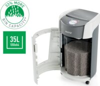 Leitz IQ OptiMax Office P5 iratmegsemmisítő 10 lap 35L - Fehér/Szürke
