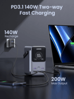 Ugreen 25286 Powerbank 2 x USB-A + 3 x Type-C / 48000mAh 300W - Szürke