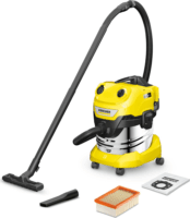 Kärcher WD 4-18 S Dual Nedves-Száraz Portartályos Porszívó 380 W - Sárga (Akku és töltő nélkül)
