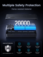 Ugreen 25683 Wireless Powerbank USB-A + Type-C / 20000mAh 20W - Fekete