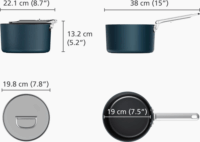Joseph Joseph Space Kerámia Bevonatos Tapadásmentes Fazék fedővel Ø19cm - Kék