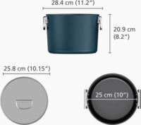 Joseph Joseph Space Kerámia Bevonatos Tapadásmentes Fazék fedővel Ø25cm - Kék