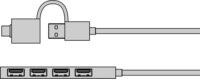 Raidsonic IB-HUB1424-C3 USB-A / USB-C 3.2 4-port HUB