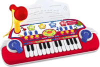 Bontempi 24 billentyűs játékszintetizátor mikrofonnal - Piros