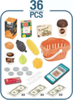 Elektronikus Pénztárgép szett termékekkel 36 darabos készlet