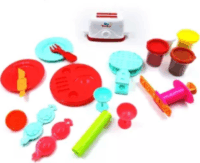 Reggeliző gyurmaszett kenyérpirítóval és 4 féle színes gyurmával