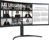 LG 34" 34WR55QK-B.AEU UltraWide 21:9 WQHD VA Ívelt Gaming Monitor - Fekete