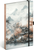 Realsystem Japan 130 × 210mm Keményfedeles Notesz - Kék mintás
