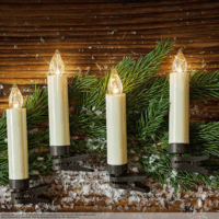 Krinner Mini vezeték nélküli LED-es felcsíptethető gyertya karácsonyfa dekoráció (10db/csomag)