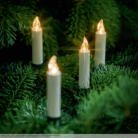 Krinner Mini vezeték nélküli LED-es felcsíptethető gyertya karácsonyfa dekoráció (10db/csomag)