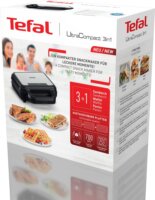 Tefal UltraCompact 3in1 Szendvicssütő gofrisütő és grill 1200W - Fekete / Ezüst