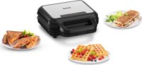 Tefal UltraCompact 3in1 Szendvicssütő gofrisütő és grill 1200W - Fekete / Ezüst