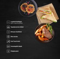 Lauben 900WW 3in1 Szendvicssütő gofrisütő és grill 900W - Fehér