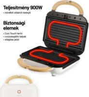 Lauben 900WW 3in1 Szendvicssütő gofrisütő és grill 900W - Fehér