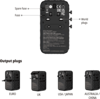 Verbatim Charge´n´Travel Univerzális Utazó Adapter - Fekete