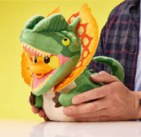 Numskull Tubbz Jurassic Park Dilophosaurus plüss kacsa figura 20cm