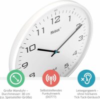 Mebus 13080 Rádióvezérelt falióra Ø 30cm - Fehér