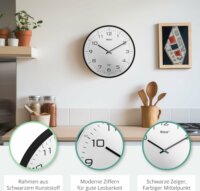 Mebus 13079 Rádióvezérelt falióra Ø 30cm - Fekete