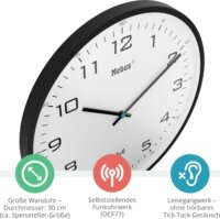 Mebus 13079 Rádióvezérelt falióra Ø 30cm - Fekete