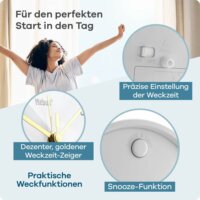 Mebus 56973 Világító számlapos Ébresztőóra - Fehér