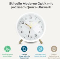 Mebus 56973 Világító számlapos Ébresztőóra - Fehér