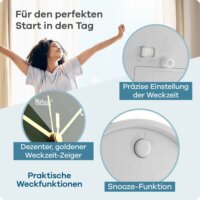 Mebus 56972 Világító számlapos Ébresztőóra - Arany / Zöld