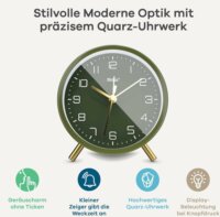 Mebus 56972 Világító számlapos Ébresztőóra - Arany / Zöld