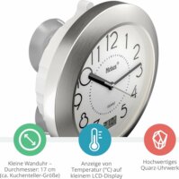 Mebus 41964 Quarz Fürdőszobai óra Ø 17cm - Fehér / Ezüst