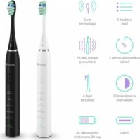 TrueLife SonicBrush Clean30 Duo Elektromos szónikus fogkefe készlet 2 db - Fekete / Fehér