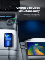 Ugreen 35024 2xUSB-C / USB-A Szivargyújtó töltő - Fekete