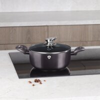 Blauman BL-3963 Carbon Pro Alumínium Lábas Üveg fedővel Ø 20cm 2,5L - Fekete