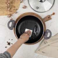 Blauman BL-3964 Carbon Pro Lábas Üveg fedővel Ø 26cm 3,1L - Fekete