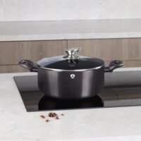 Blauman BL-3964 Carbon Pro Lábas Üveg fedővel Ø 26cm 3,1L - Fekete