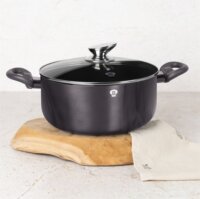 Blauman BL-3964 Carbon Pro Lábas Üveg fedővel Ø 26cm 3,1L - Fekete