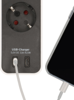 Brennenstuhl Ecolor 230V 2x USB-C Hálózati elosztó 4 aljzatos 1,5m - Fekete/fehér